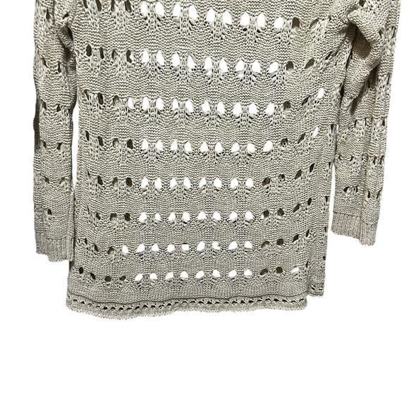 Debbie Morgan Women Boho Crochet Cardigan Sweater L‎ Beige Cottagecore Festival - Picture 6 of 10